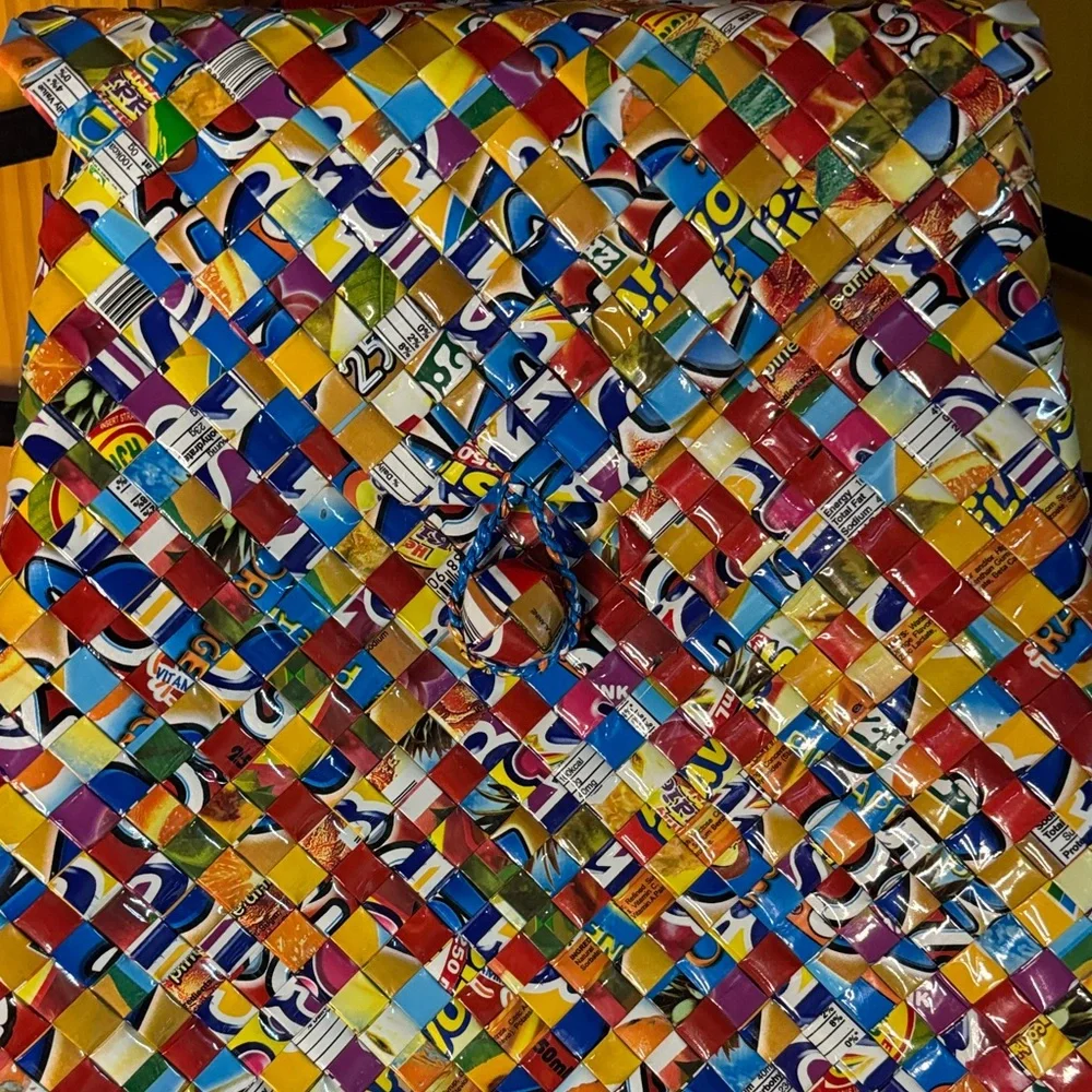 Colorful Woven Candy Wrapper Backpack